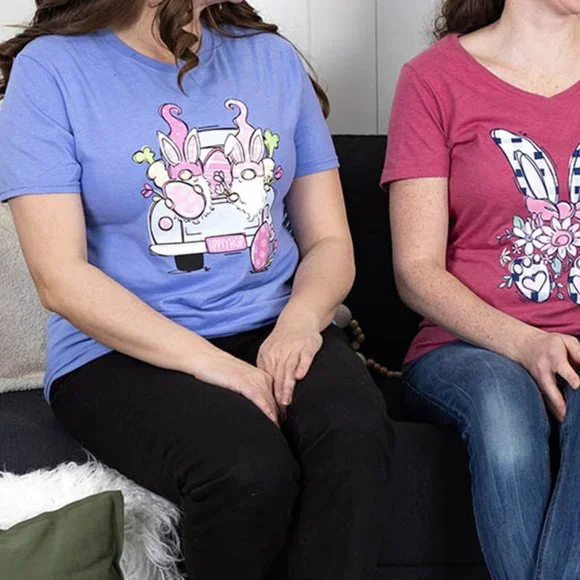 ❤️NWT  BOUTIQUE    EASTER BUNNY GNOME'S / TRUCK/EASTER EGGS  TEE    FUN & UNIQUE - Picture 4 of 4